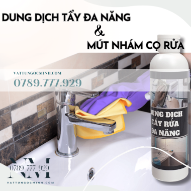Combo Dung dịch tẩy rửa đa năng nhà tắm nhà bếp (200gr) -  miếng mút nhám chuyên chùi rửa (1 miếng)