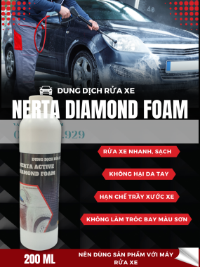 DUNG DỊCH RỬA XE KHÔNG CHẠM - NERTA ACTIVE DIAMOND FOAM - 200 ML ( 0.2 lit)